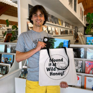 record store tote bag